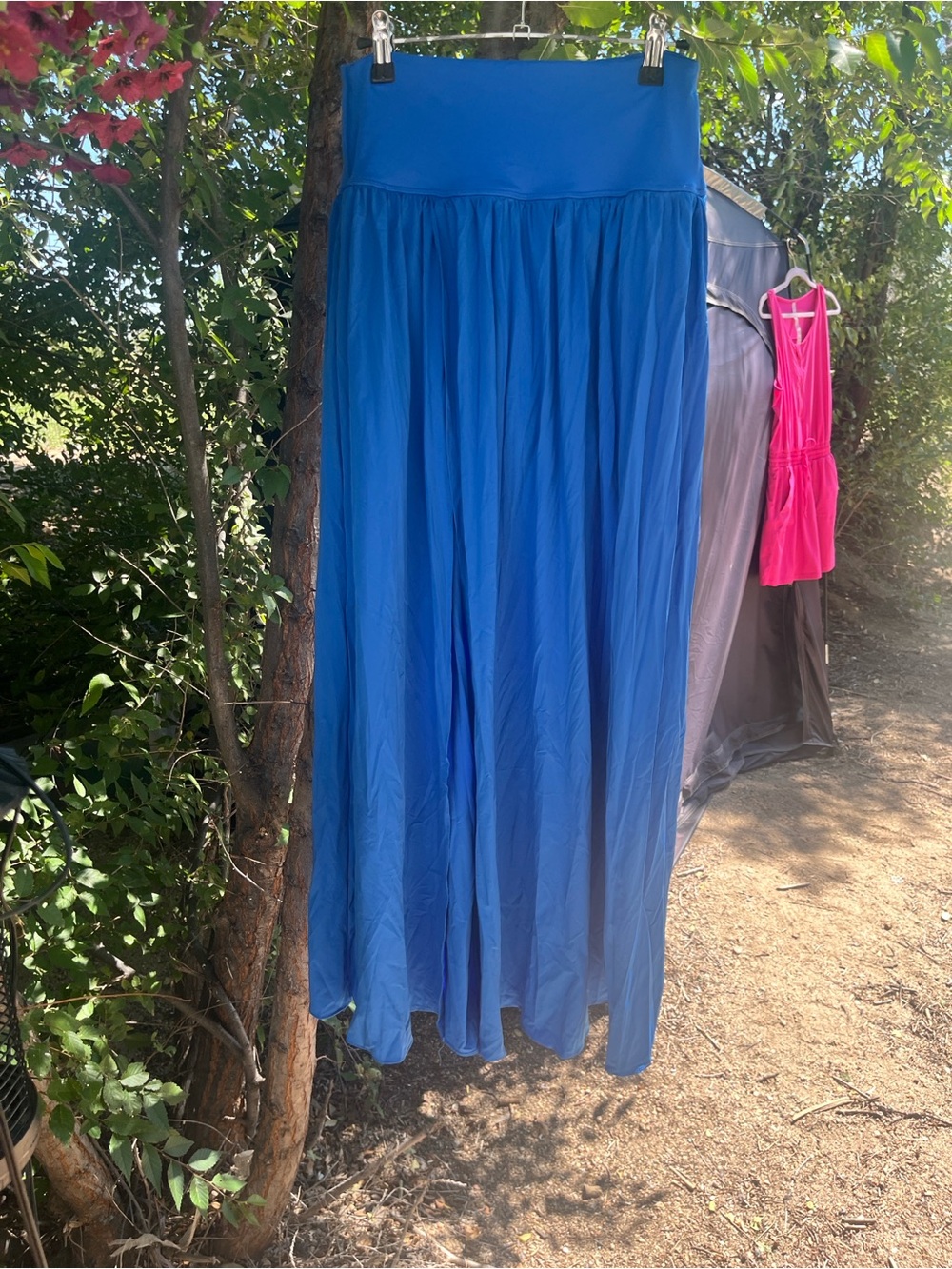 HALARA Blue Maxi Skirt with Front Slit